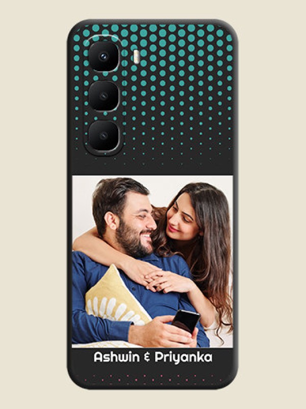 Custom Faded Dots with Grunge Photo Frame and Text On Space Black Custom Soft Matte Mobile Back Cover - Infinix Hot 60 5G