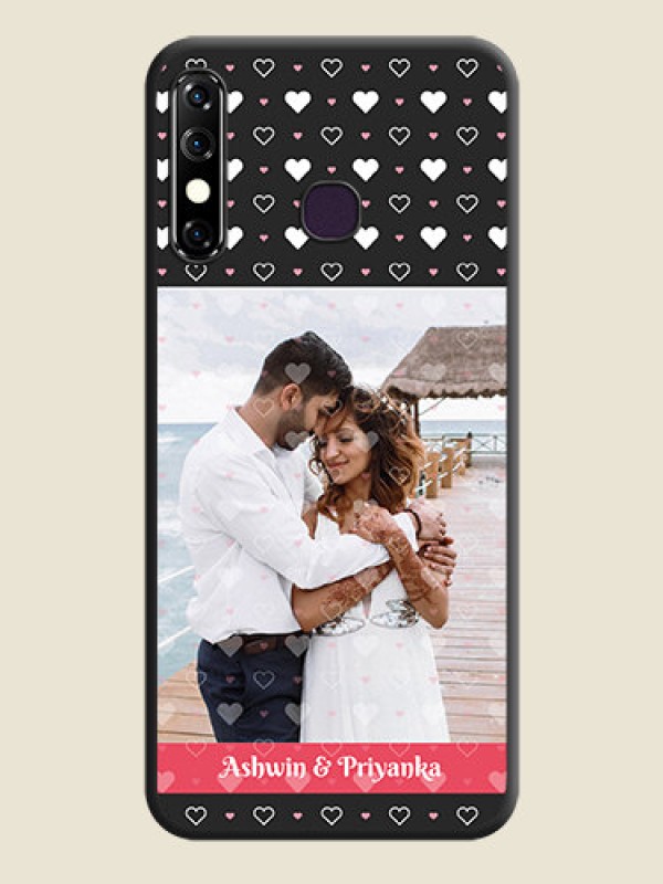 Custom White Color Love Symbols with Text Design - Photo on Space Black Soft Matte Phone Cover - Infinix Hot 8