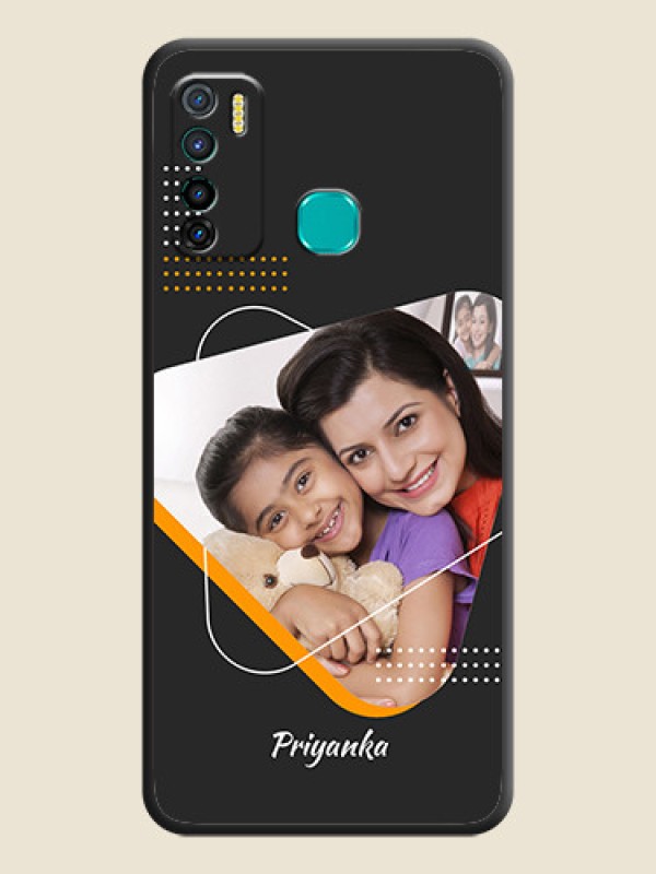 Custom Yellow Triangle on Photo on Space Black Soft Matte Phone Cover - Infinix Hot 9 Pro
