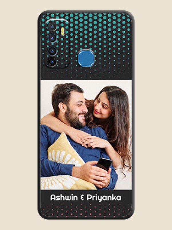 Custom Faded Dots with Grunge Photo Frame and Text on Space Black Custom Soft Matte Phone Cases - Infinix Hot 9