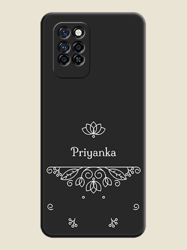 Custom Lotus Garden Custom Text On Space Black Personalized Soft Matte Phone Covers -Infinix Note 10 Pro
