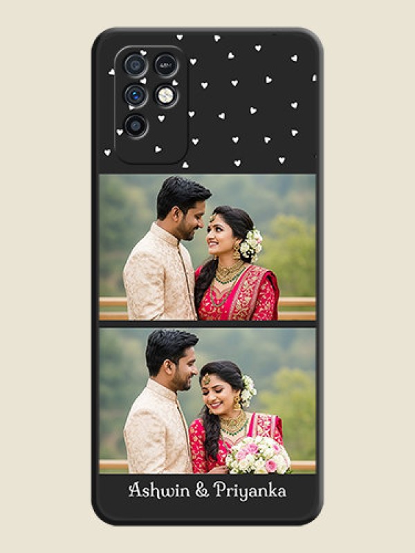 Custom Miniature Love Symbols with Name on Space Black Custom Soft Matte Back Cover - Infinix Note 10
