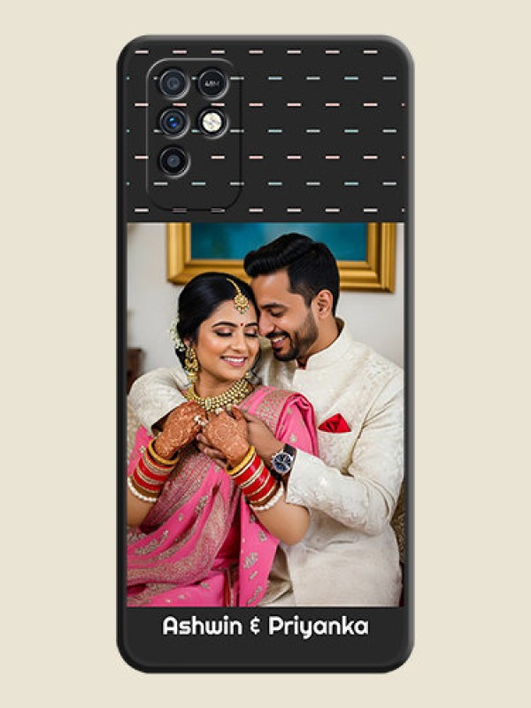 Custom Line Pattern Design with Text on Space Black Custom Soft Matte Phone Back Cover - Infinix Note 10