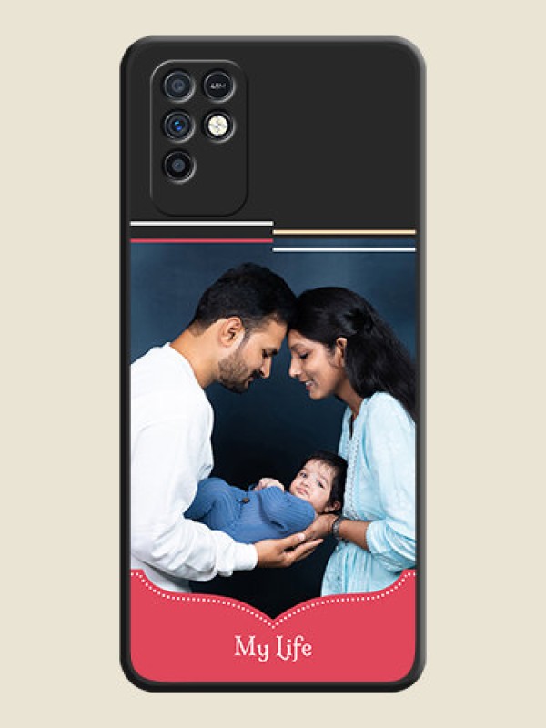 Custom Classic Plain Design with Name on Photo on Space Black Soft Matte Phone Cover - Infinix Note 10