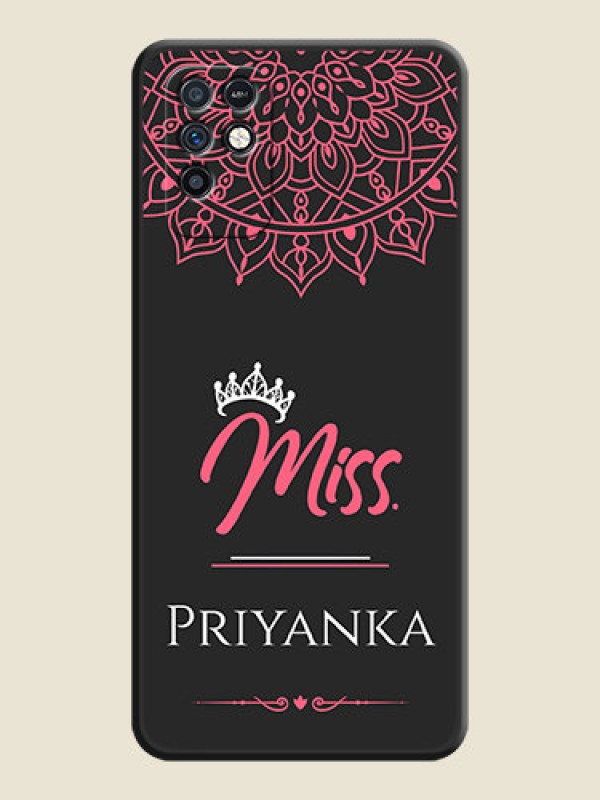 Custom Mrs Name with Floral Design on Space Black Personalized Soft Matte Phone Covers - Infinix Note 10