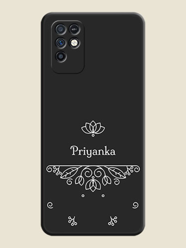 Custom Lotus Garden Custom Text On Space Black Personalized Soft Matte Phone Covers -Infinix Note 10
