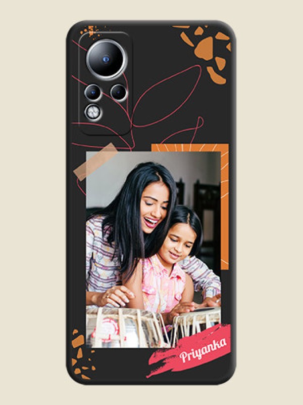 Custom Orange Photo Frame on Space Black Custom Soft Matte Phone Back Cover - Infinix Note 11