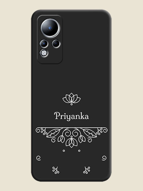 Custom Lotus Garden Custom Text On Space Black Personalized Soft Matte Phone Covers -Infinix Note 11