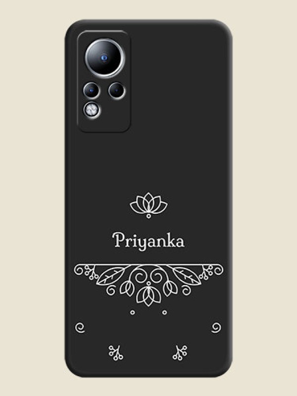Custom Lotus Garden Custom Text On Space Black Personalized Soft Matte Phone Covers -Infinix Note 12