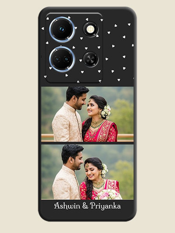 Custom Miniature Love Symbols with Name on Space Black Custom Soft Matte Back Cover - Infinix Note 30 5G