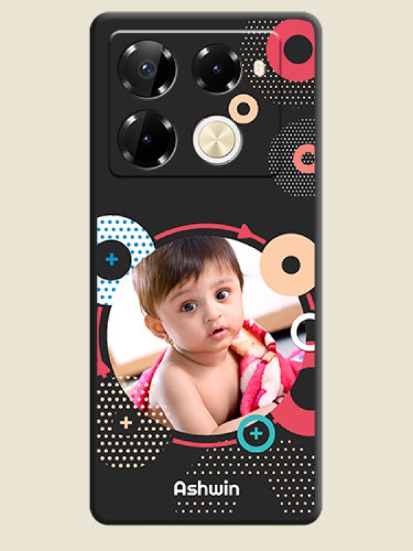 Custom Multicoloured Round Image On Space Black Custom Soft Matte Mobile Back Cover - Infinix Note 40 Pro Plus 5G