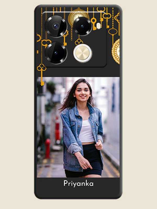 Custom Decorative Design with Text On Space Black Custom Soft Matte Mobile Back Cover - Infinix Note 40 Pro Plus 5G