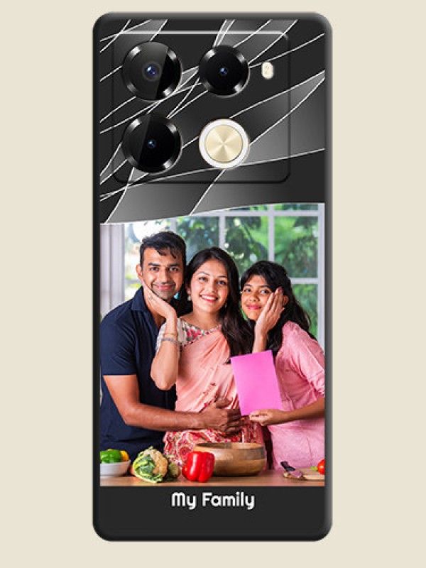 Custom Mixed Wave Lines on Photo On Space Black Custom Soft Matte Mobile Back Cover - Infinix Note 40 Pro Plus 5G