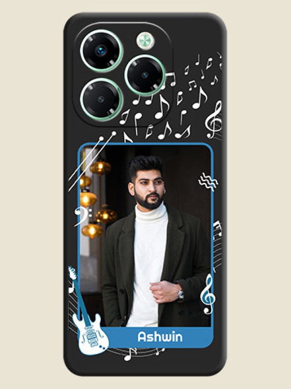 Custom Musical Theme Design with Text on Photo On Space Black Custom Soft Matte Mobile Back Cover - Infinix Note 40X 5G