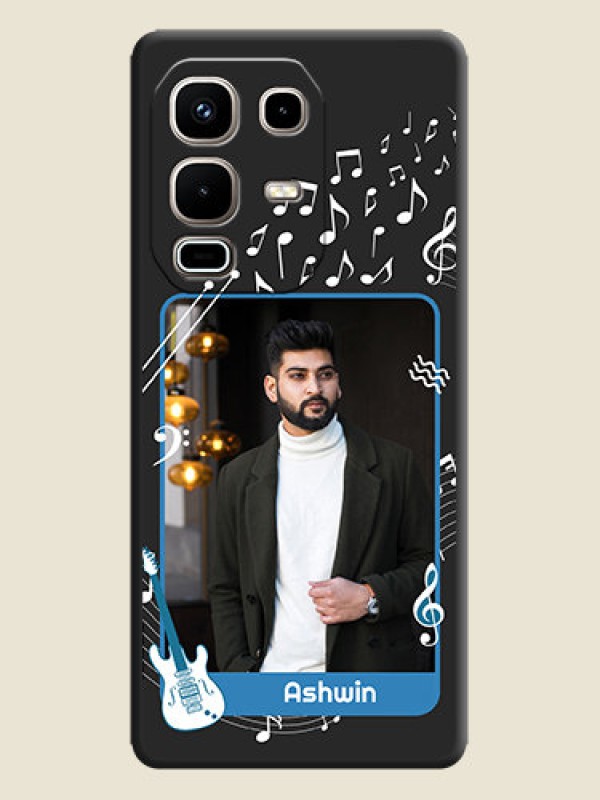 Custom Musical Theme Design with Text on Photo On Space Black Custom Soft Matte Mobile Back Cover - Infinix Note 50s 5G