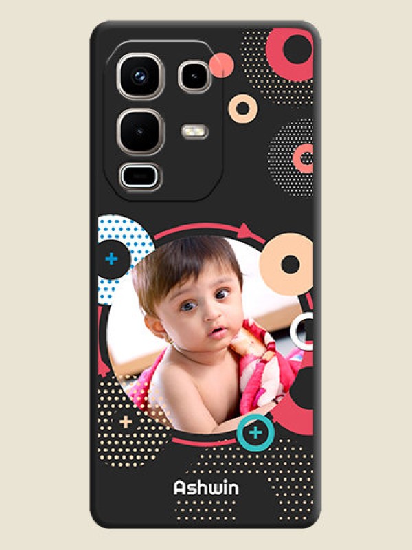 Custom Multicoloured Round Image On Space Black Custom Soft Matte Mobile Back Cover - Infinix Note 50s 5G