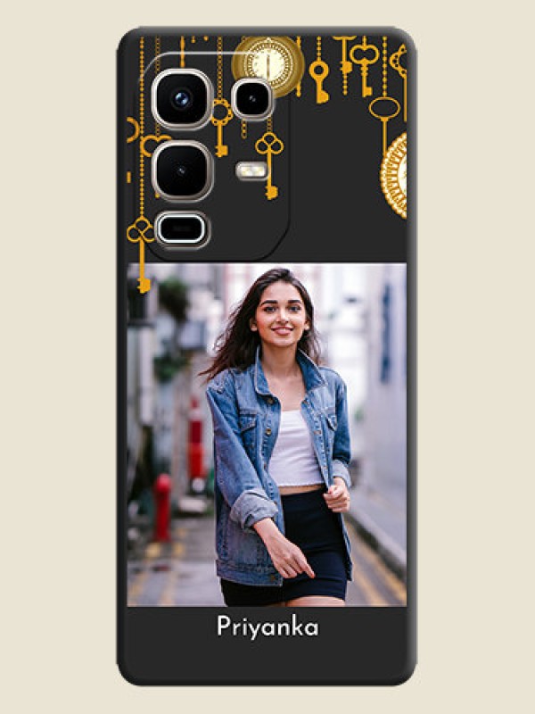 Custom Decorative Design with Text On Space Black Custom Soft Matte Mobile Back Cover - Infinix Note 50s 5G