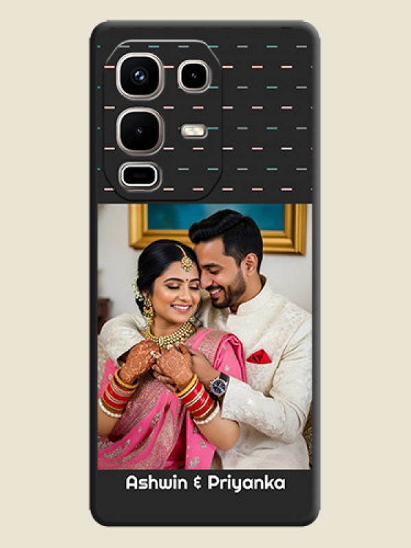 Custom Line Pattern Design with Text On Space Black Custom Soft Matte Mobile Back Cover - Infinix Note 50s 5G