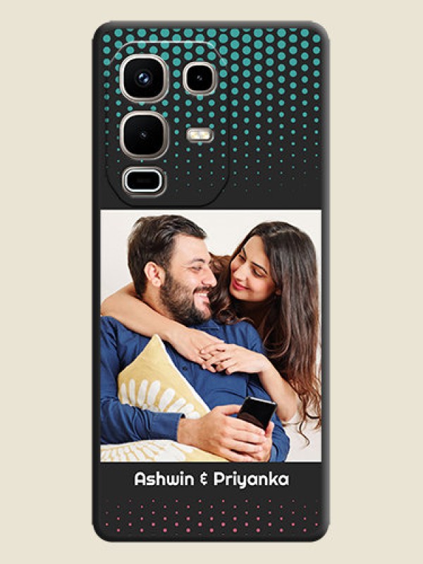 Custom Faded Dots with Grunge Photo Frame and Text On Space Black Custom Soft Matte Mobile Back Cover - Infinix Note 50s 5G