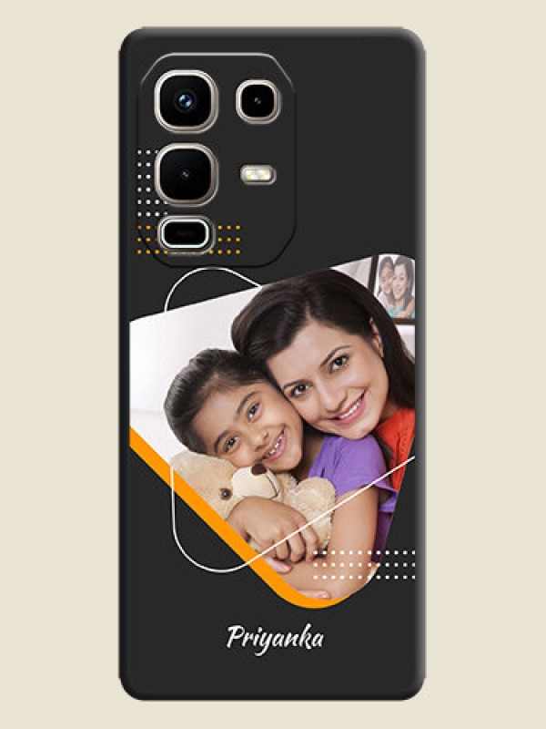 Custom Yellow Triangle on Photo On Space Black Custom Soft Matte Mobile Back Cover - Infinix Note 50s 5G