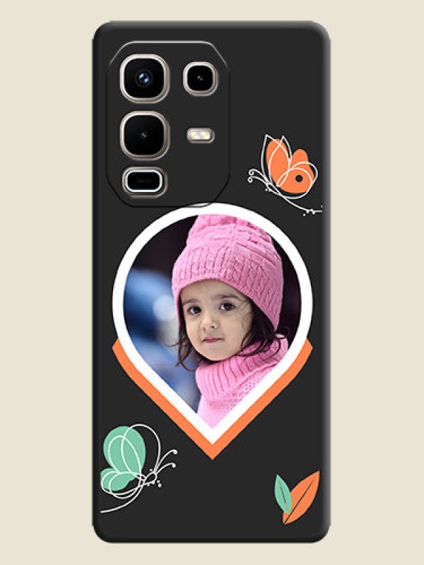 Custom Upload Pic With Simple Butterly Design On Space Black Custom Soft Matte Mobile Back Cover - Infinix Note 50s 5G
