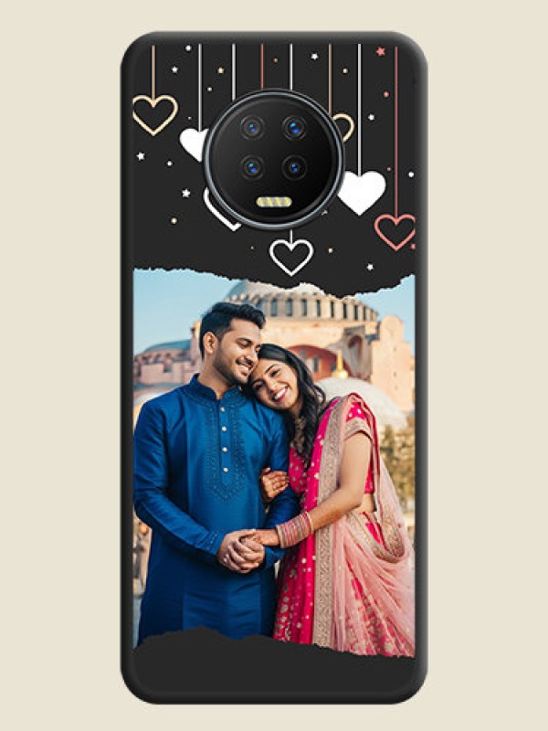 Custom Love Hangings with Splash Wave Picture on Space Black Custom Soft Matte Phone Back Cover - Infinix Note 7