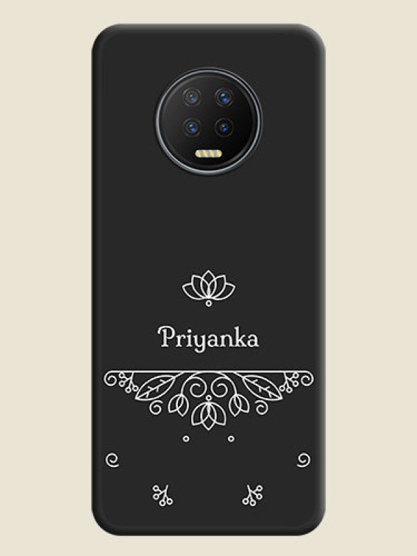 Custom Lotus Garden Custom Text On Space Black Personalized Soft Matte Phone Covers -Infinix Note 7