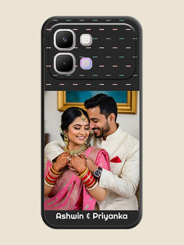 Custom Line Pattern Design with Text On Space Black Custom Soft Matte Mobile Back Cover - Infinix Note Edge 5G