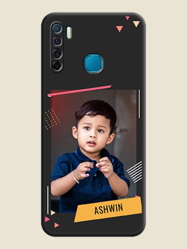 Custom Photo Frame with Triangle Small Dots on Photo on Space Black Soft Matte Back Cover - Infinix S5 Lite