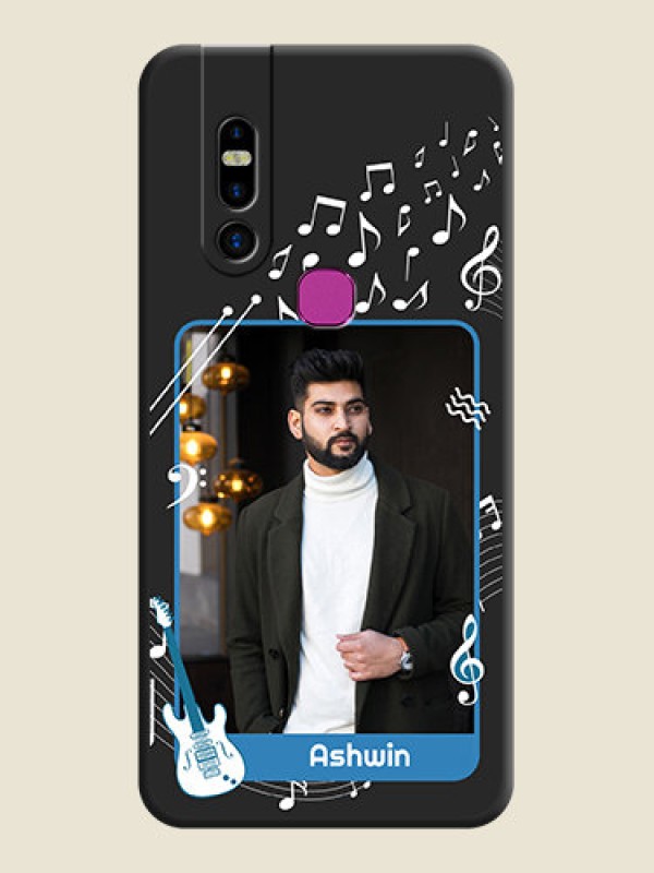 Custom Musical Theme Design with Text - Photo on Space Black Soft Matte Mobile Case - Infinix S5 Pro