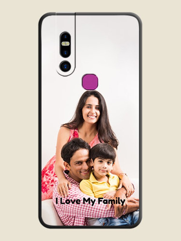 Custom Full Single Pic Upload With Text On Space Black Personalized Soft Matte Phone Covers - Infinix S5 Pro
