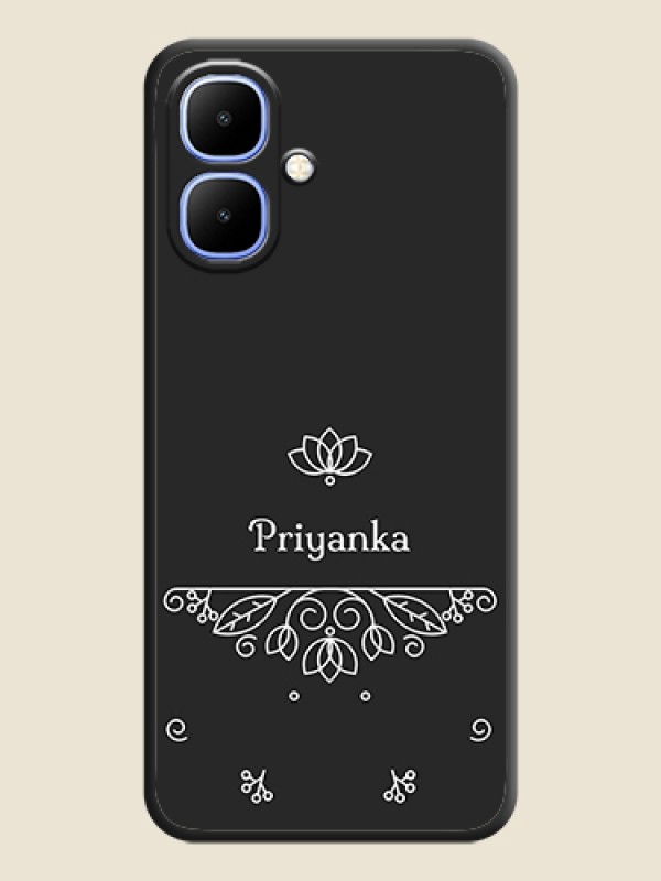 Custom Lotus Garden Custom Text On Space Black Custom Soft Matte Mobile Back Cover - Infinix Smart 10