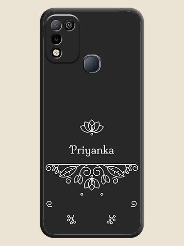 Custom Lotus Garden Custom Text On Space Black Personalized Soft Matte Phone Covers -Infinix Smart 5