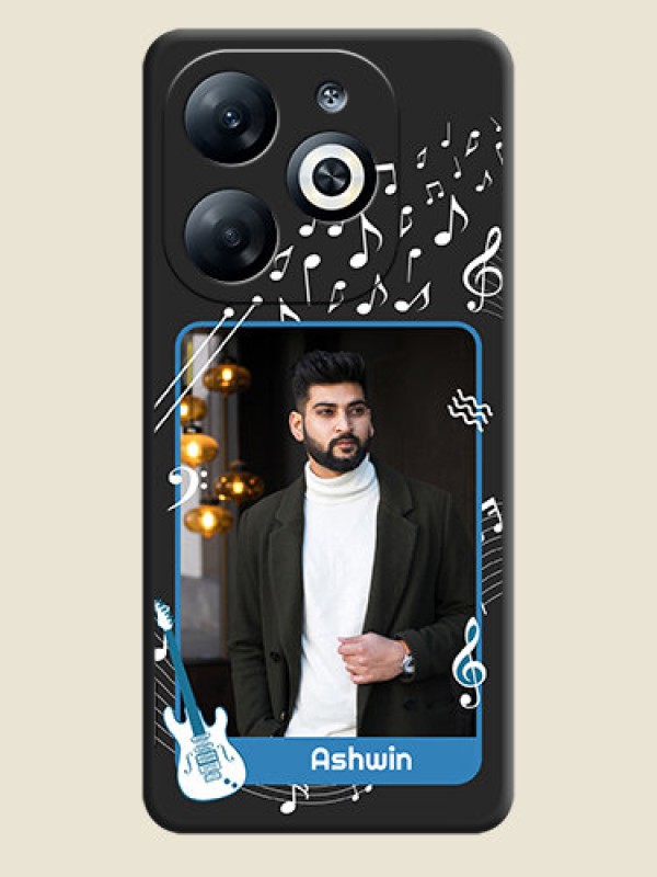 Custom Musical Theme Design with Text - Photo on Space Black Soft Matte Mobile Case - Infinix Smart 8