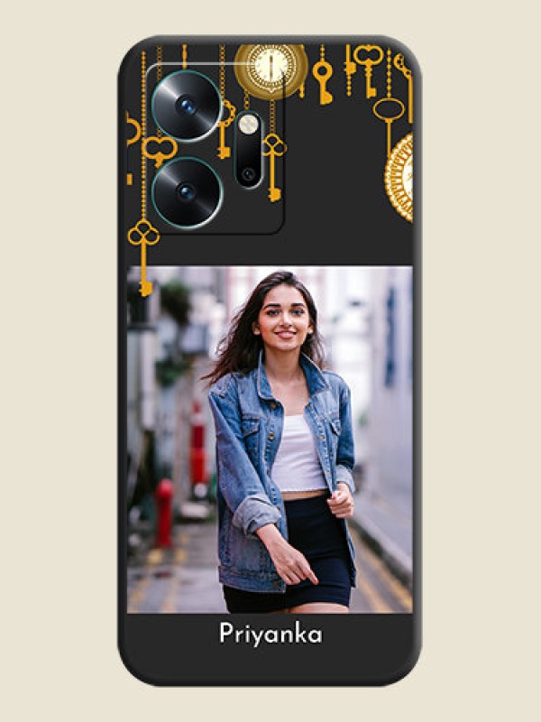 Custom Decorative Design with Text on Space Black Custom Soft Matte Back Cover - Infinix Zero 20