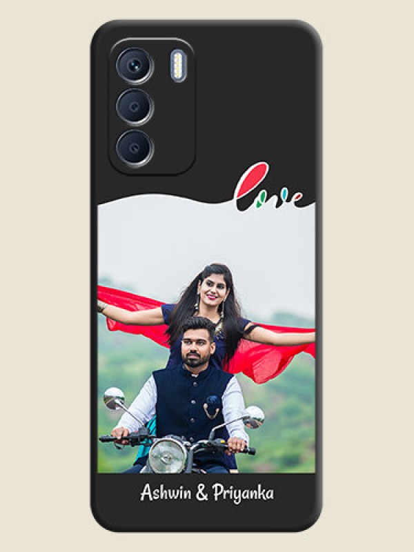 Custom Fall in Love Pattern with Picture on Photo On Space Black Custom Soft Matte Mobile Back Cover - Infinix Zero 5G 2023