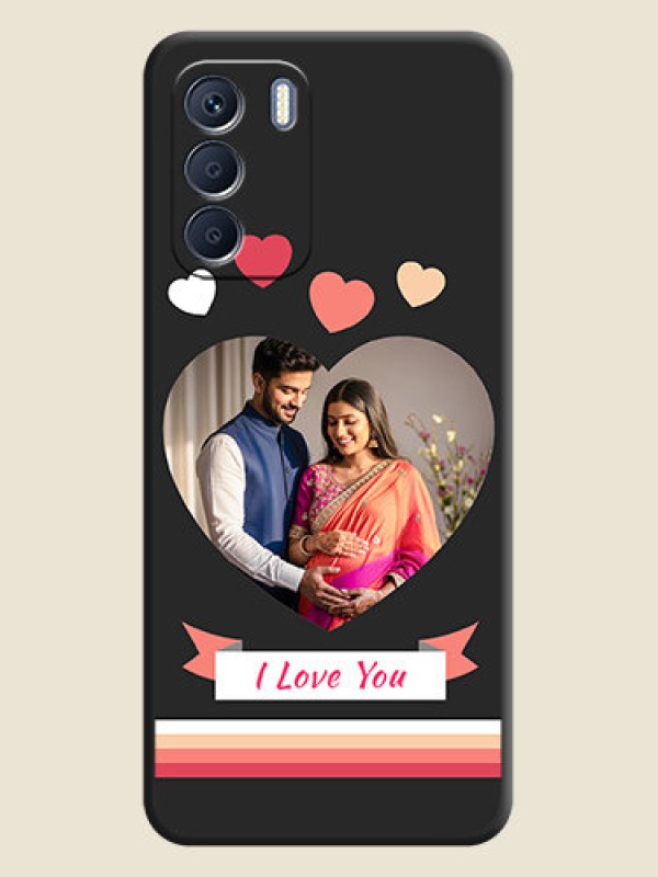 Custom Love Shaped Photo with Colorful Stripes On Space Black Custom Soft Matte Mobile Back Cover - Infinix Zero 5G 2023