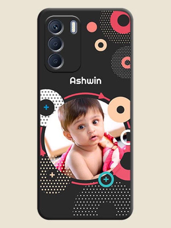 Custom Multicoloured Round Image On Space Black Custom Soft Matte Mobile Back Cover - Infinix Zero 5G 2023