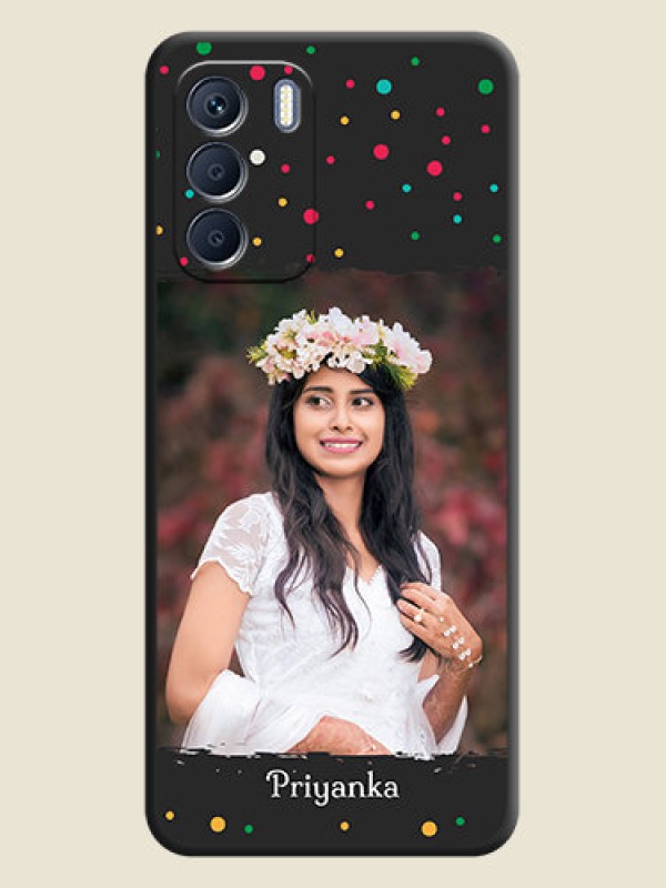 Custom Multicolor Dotted Pattern with Text On Space Black Custom Soft Matte Mobile Back Cover - Infinix Zero 5G 2023