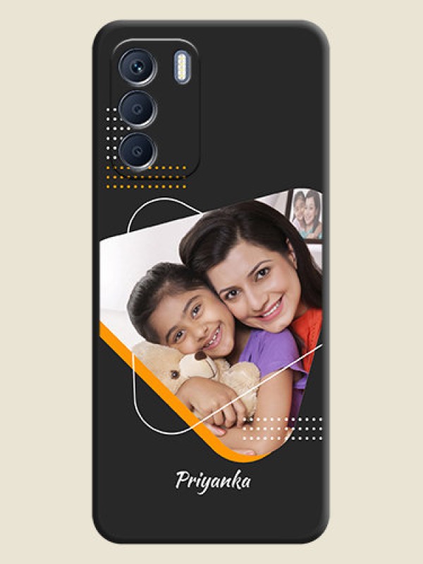 Custom Yellow Triangle on Photo On Space Black Custom Soft Matte Mobile Back Cover - Infinix Zero 5G 2023