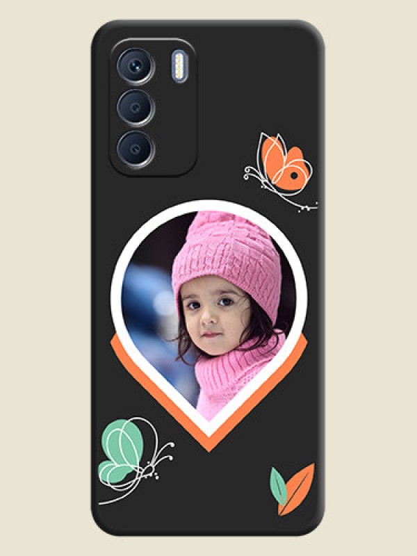 Custom Upload Pic With Simple Butterly Design On Space Black Custom Soft Matte Mobile Back Cover - Infinix Zero 5G 2023