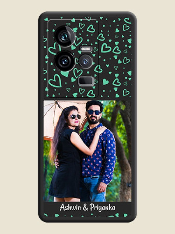 Custom Sea Green Indefinite Love Pattern on Photo on Space Black Soft Matte Mobile Cover - iQOO 11 5G