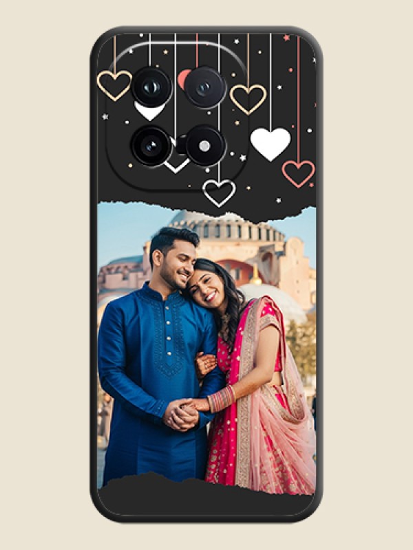 Custom Love Hangings with Splash Wave Picture On Space Black Custom Soft Matte Mobile Back Cover - iQOO 15 5G