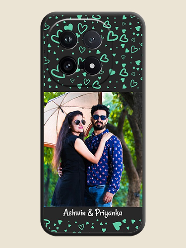 Custom Sea Green Indefinite Love Pattern on Photo On Space Black Custom Soft Matte Mobile Back Cover - iQOO 15 5G