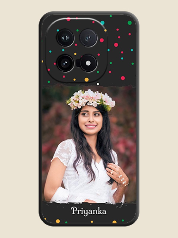 Custom Multicolor Dotted Pattern with Text On Space Black Custom Soft Matte Mobile Back Cover - iQOO 15 5G