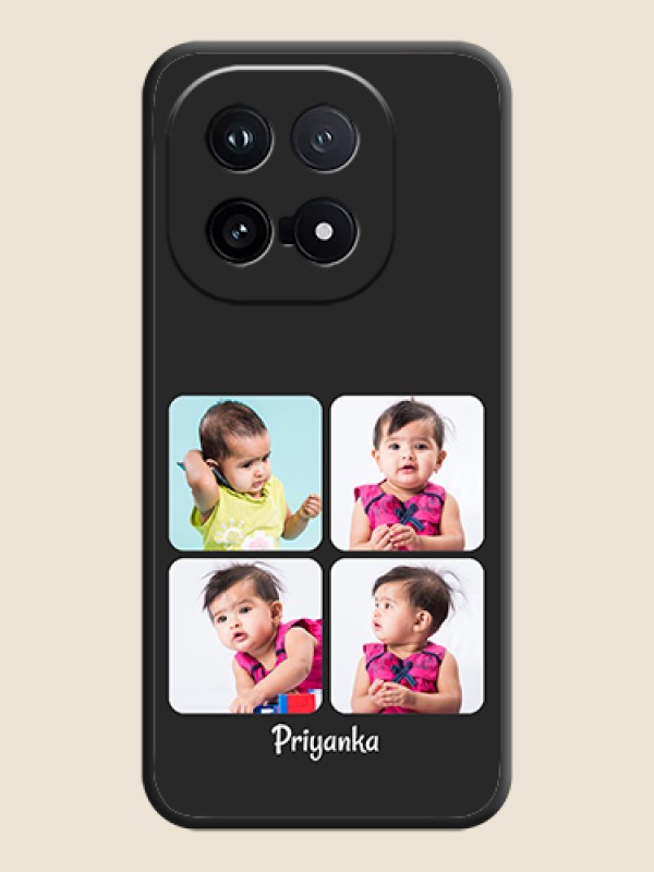 Custom Floral Art with 6 Image Holder on Photo On Space Black Custom Soft Matte Mobile Back Cover - iQOO 15 5G