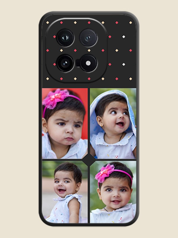 Custom Multicolor Dotted Pattern with 4 Image Holder On Space Black Custom Soft Matte Mobile Back Cover - iQOO 15 5G