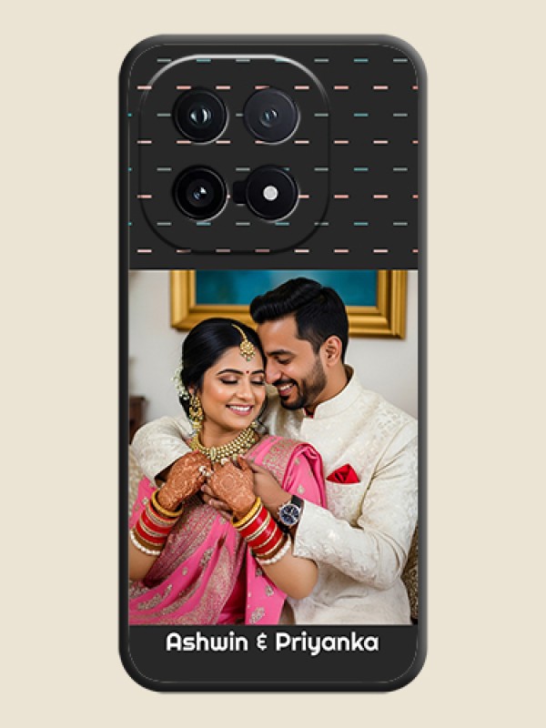 Custom Line Pattern Design with Text On Space Black Custom Soft Matte Mobile Back Cover - iQOO 15 5G