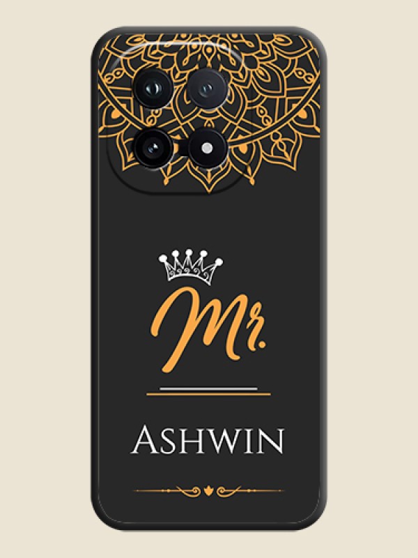 Custom Mr Name with Floral Design On Space Black Custom Soft Matte Mobile Back Cover - iQOO 15 5G
