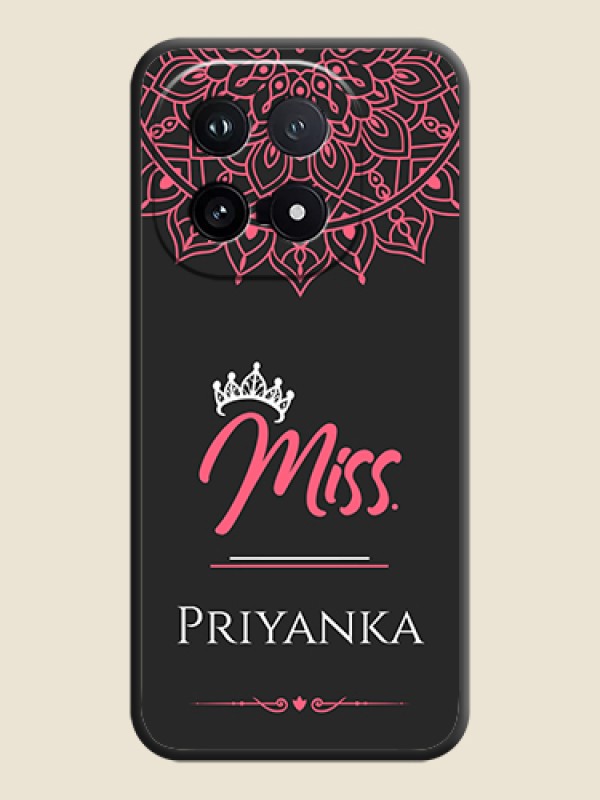 Custom Mrs Name with Floral Design On Space Black Custom Soft Matte Mobile Back Cover - iQOO 15 5G